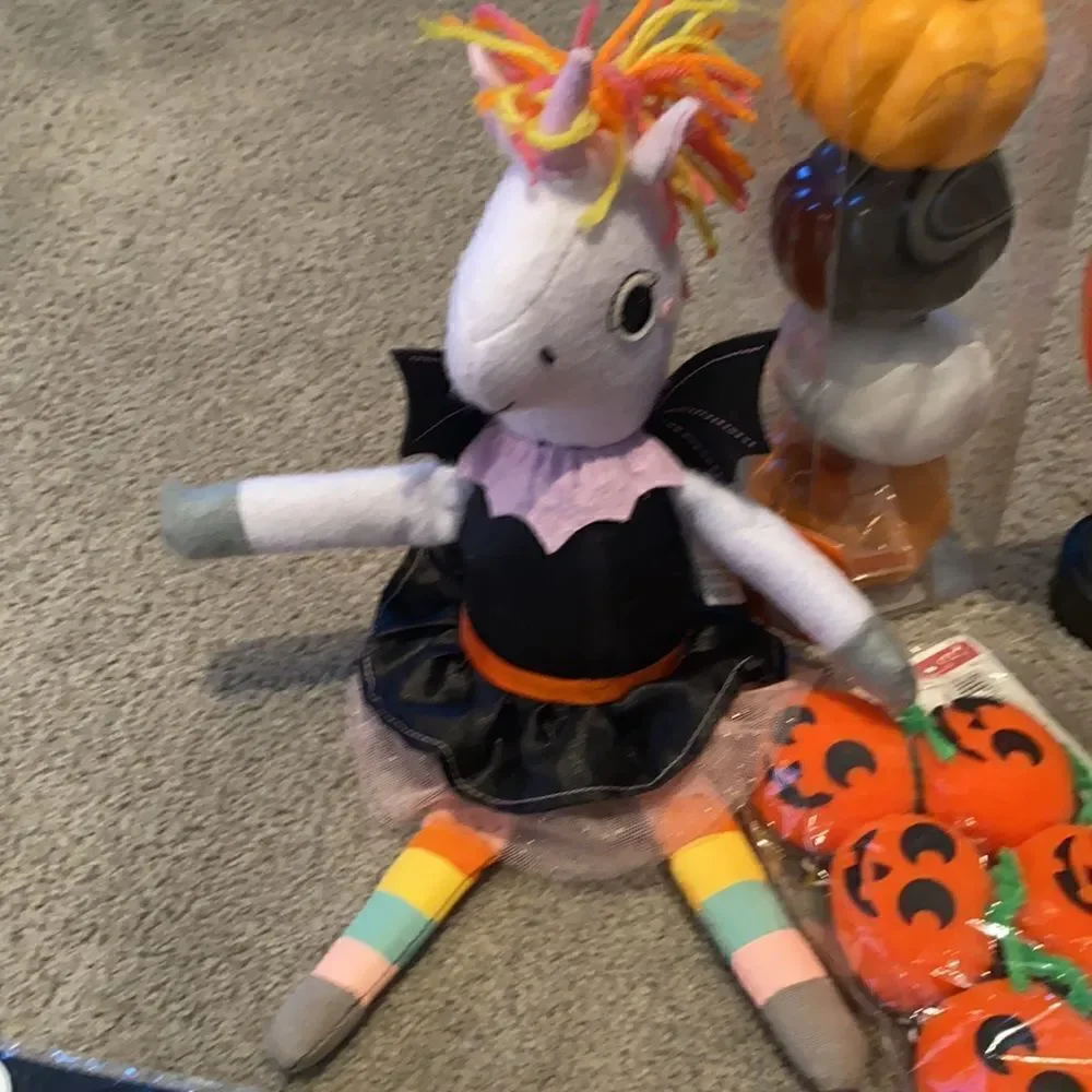 Halloween Mixed Decor, Skeleton & Neon Pumpkin Bundle all NWT
